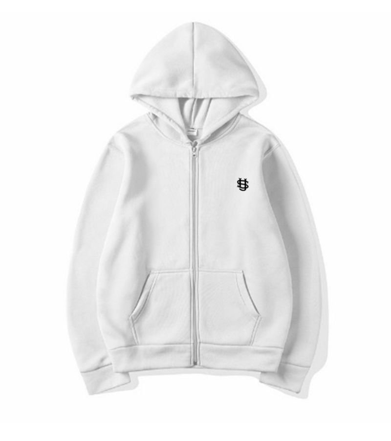 Unisex Zip Hoodie - Minimalist Logo Pullover | Oversized Casual Sweatshirt_voghion.com