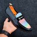 New Colored Banquet Dress Business Men's Shoes With One Foot Pointed Toe Casual Loafers Korean Style Trendy British Style Wedding Shoes_voghion.com