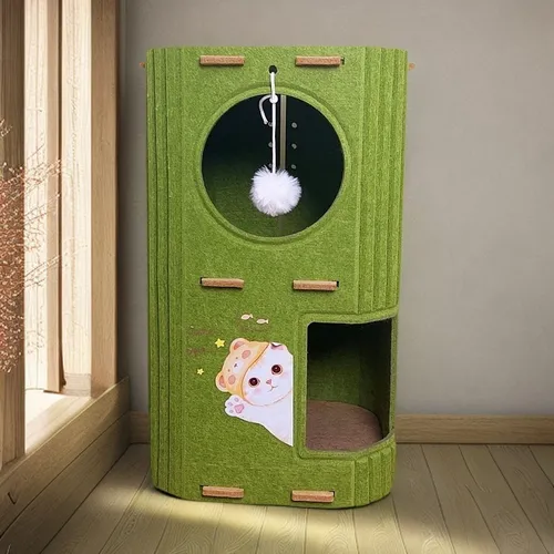 Scratching Board Climbing Frame Toy Anti-Scratch Sofa Protector Durable Non-Shedding Cat Integrated Vertical Bed_voghion.com