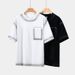 Small Niche Spray Dyed Vintage Design, Loose Fitting T-shirt, Trendy Men's Casual Matching Set, Black Top_voghion.com