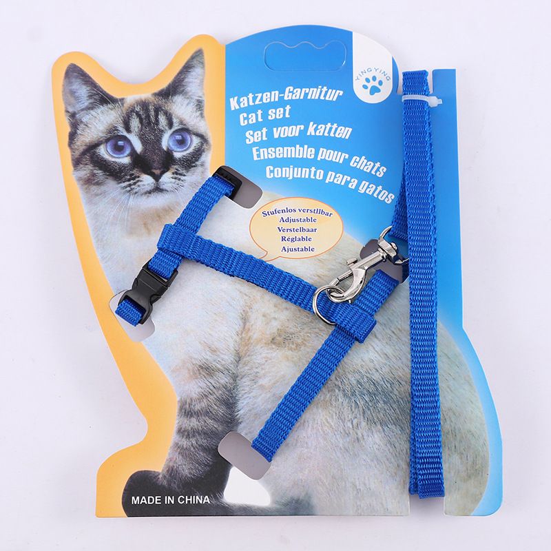 Pet I-Shaped Walking Chain Chest Harness Cat Small Dog Leash_voghion.com