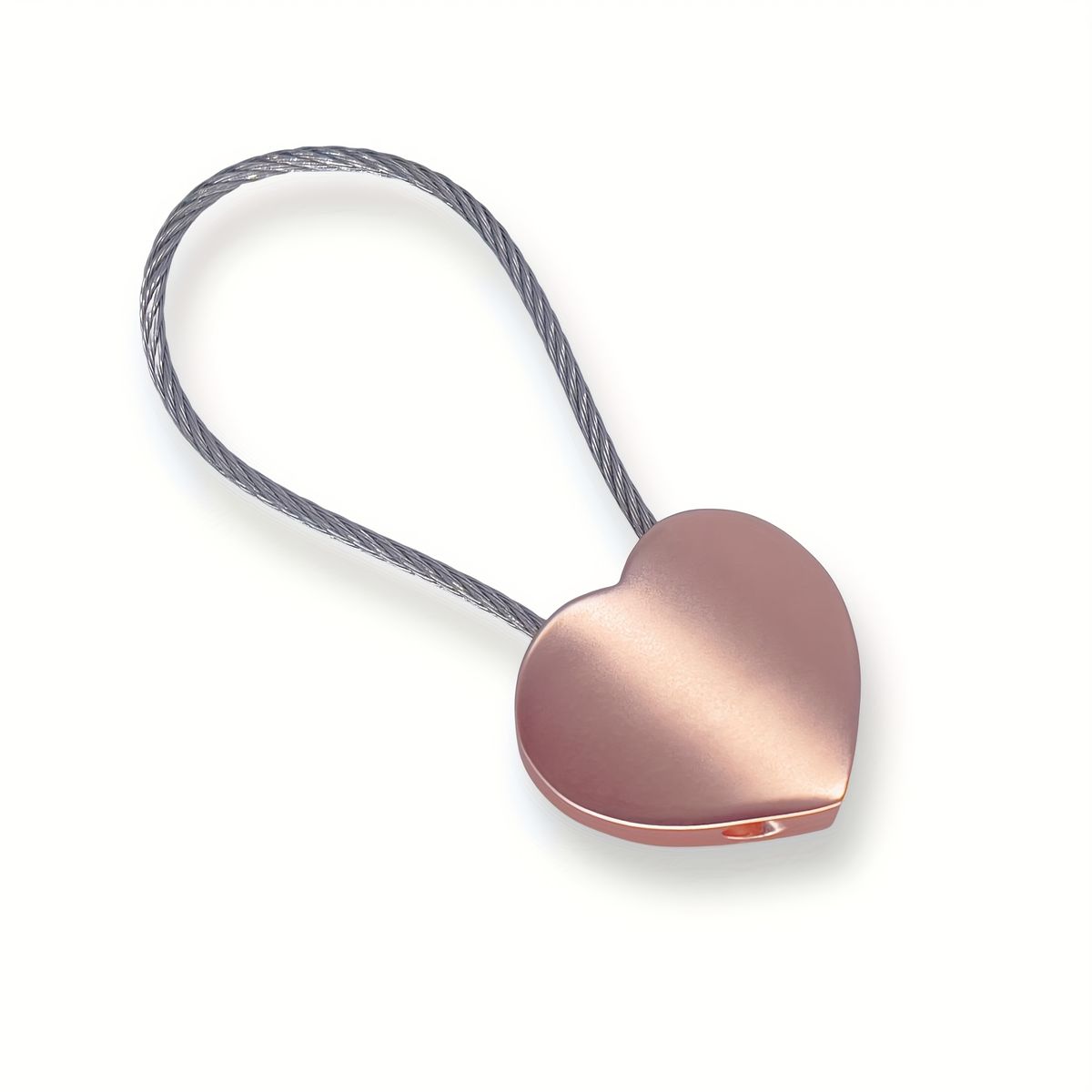 Portachiavi a forma di cuore in filo di acciaio inossidabile - Portachiavi alla moda adatto per uomini e donne, regalo creativo_voghion.com