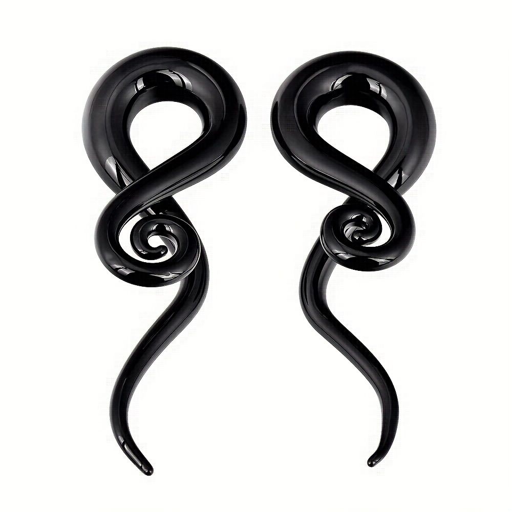 2-delige glazen oorbelplug met traankraal en geperforeerde sieradenset_voghion.com