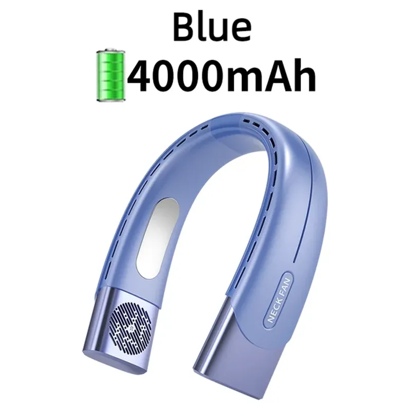 New Portable Neck Fan Cooler 6000mah Rechargeable Mini Electric Fan Small Neck Cooling Fan Bladeless Mini Outdoor Fan_voghion.com