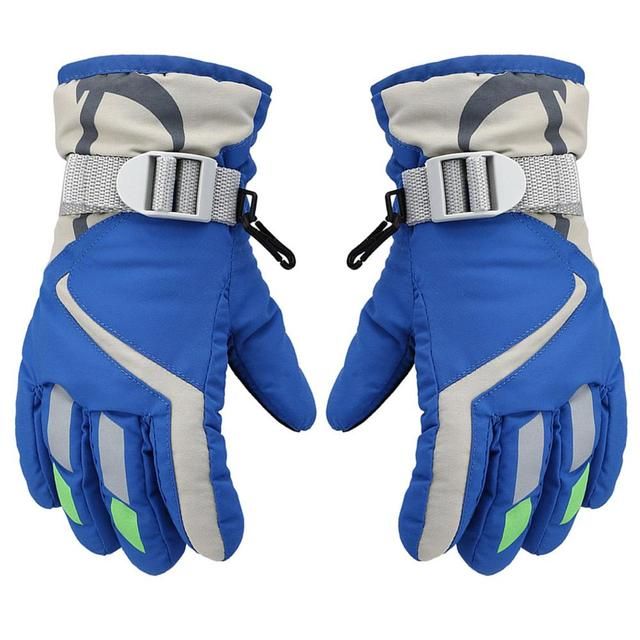Otroške snežne rokavice za fante in deklice, zimske vodoodporne izolirane otroške smučarske rokavice, odebelitvene tople vetrovne rokavice za na prostem, 1 par_voghion.com