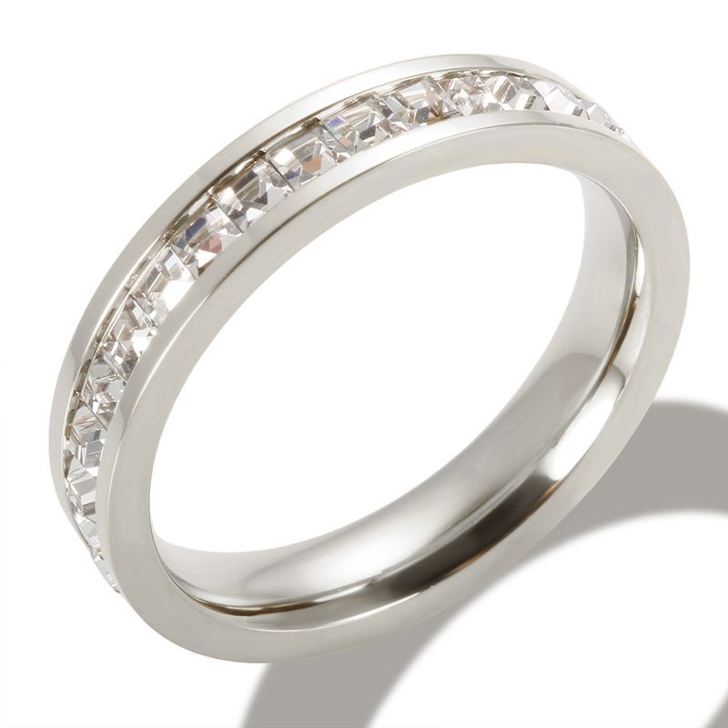 Ins Light Luxury Style Electroplated Gold Color Inlaid Diamond Niche High-end Sense Women's Stainless Steel Ring_voghion.com