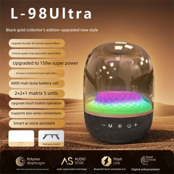 Bluetooth Top High-Quality Sound Huaqiangbei Liuli Harman Audiophile Desktop Speaker Super Bass Cannon 7th Generation_voghion.com