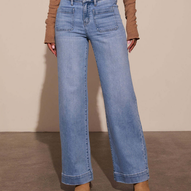Women's Clothing High Waist Straight Jeans For Women Spring New Slim Wide Leg Retro Temperament Trousers_voghion.com
