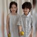 Conjunto de camisa y pantalones cortos holgados para niño, versión coreana, estilo occidental, para hermano, hermana, padre e hijo, estilo veraniego, vestido para mujer_voghion.com