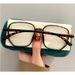 Fashion Large Square Frame Anti-Blue Light Women Computer Gaming Eye Protection Classic Plain Transparent Glasses Spectacles_voghion.com