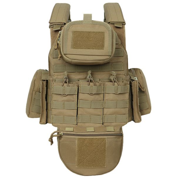 Full-Coverage Tactical Vest – 1000D Polyester Molle Battle Rig For Airsoft/Hiking/Self-Defense (MultiCam/Black/ Heavy-Duty & Breathable)_voghion.com