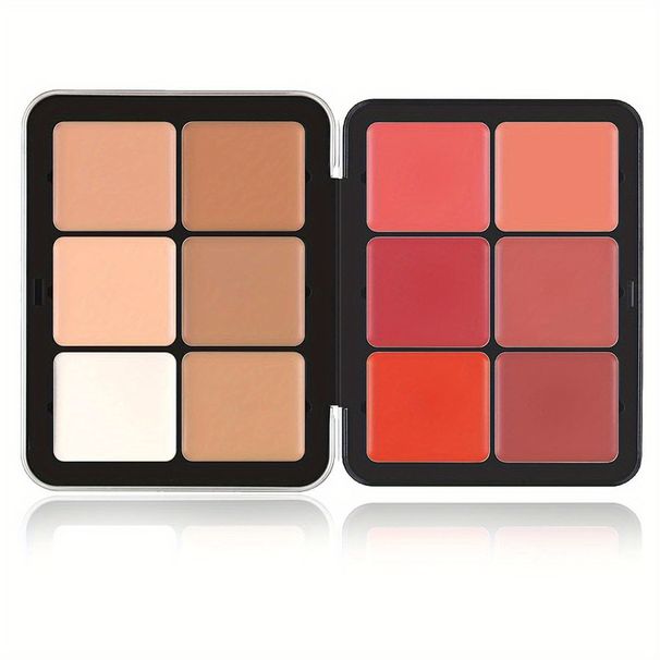 CARLA SECRET hit 12 color blush palette, matte and high gloss multi color rouge cream palette, concealer palette_voghion.com