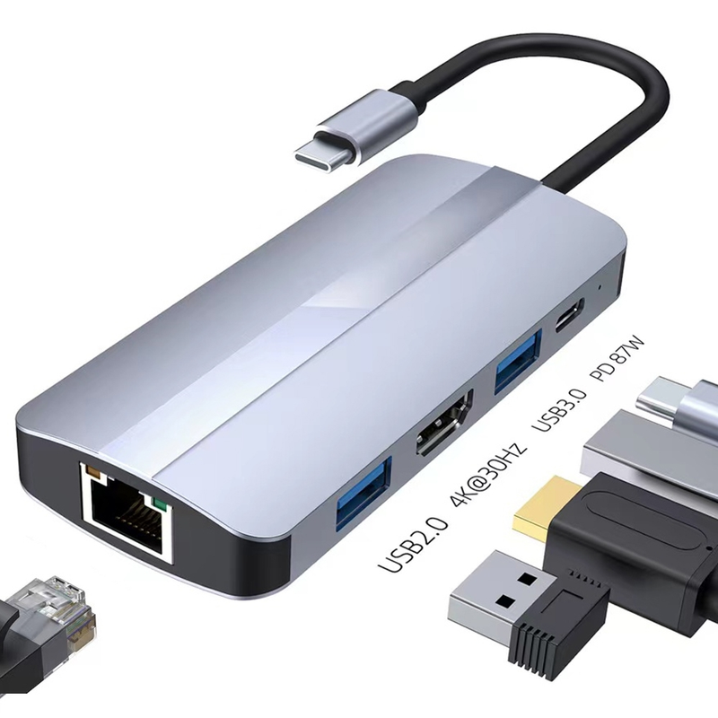5 in 1 USB-C / Type-C to USB Multifunctional Docking Station HUB Adapter_voghion.com