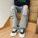 Broken Hole Jeans Men's Trendy Brand High Street Vintage Summer Design Sense Niche American 2023 Beggar Pants_voghion.com