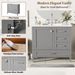 36" Bathroom Vanity With Solid Pine Frame, 1 Soft Close Door And 3 Drawers , Modern Storage Cabinet_voghion.com