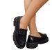 Loafer Schong Damen Nei Kleng Liederschong Déck Sohle Muffin Casual Round Head Schwaarz Déck Sohle Single Schong_voghion.com