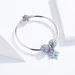 Frosted Crystal Snowflake Bangle , 925 Sterling Silver Bracelet For Women_voghion.com