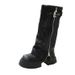 Niche 2025 Fall And Winter Brown Thick Sole Women's High Riding Western Cowboy Boots Fashionable Versatile Wearing Comfortable And Lightweight_voghion.com