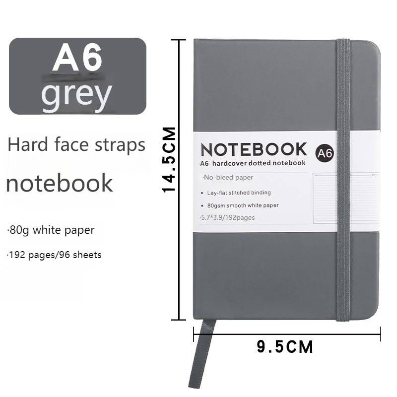 Caderno A5/A6 Premium com aparência de couro e elástico – Diário elegante para escritório, escola e viagens, 192 páginas, papel grosso 80g, várias cores_voghion.com