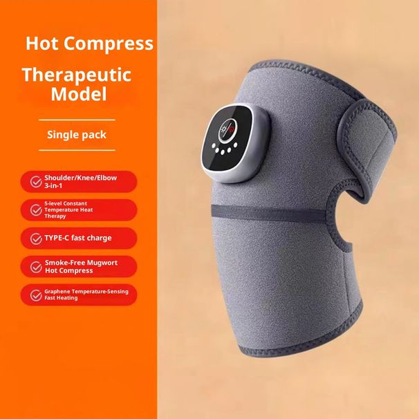 Rechargeable Knee Massager With Heat Therapy - 5 Temperature Settings & 3 Vibration Modes For Shoulder, Arm & Joint Pain Relief_voghion.com