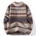 Herrenbekleidung Herbst Winter Lässiger Halbrollkragenpullover Strickwaren - Atmungsaktiv, Maschinenwaschbar, Jacquard-Muster, College-Stil, Mehrere Farben_voghion.com