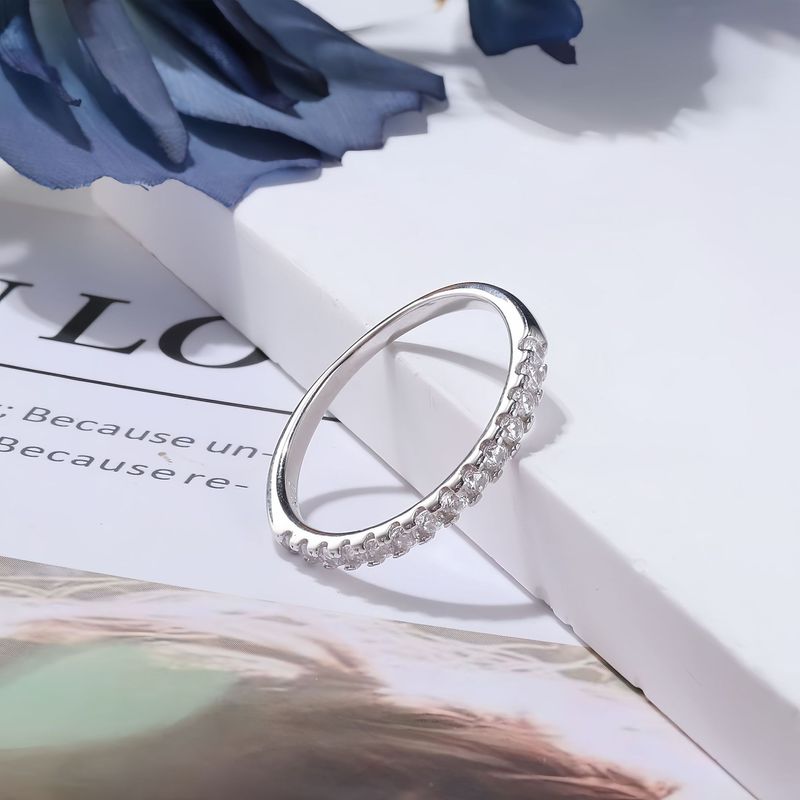 Lives Three Worlds Diamant 1 Karat Stapelbarer Ring für Frauen Schlichte Mode Vielseitiges High-End-Gefühl_voghion.com