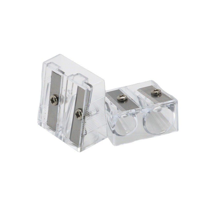 Dual Hole Transparent Pencil Sharpener - Compact & Durable Manual Pencil Sharpener For Students, Artists & Office Use_voghion.com