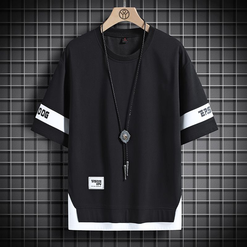 Herrenbekleidungsmarke Kurzarm-T-Shirt Herren Sommermode lockere große Größe Trend Ins Mittelschüler lässig hübsches Bottoming Shirt_voghion.com