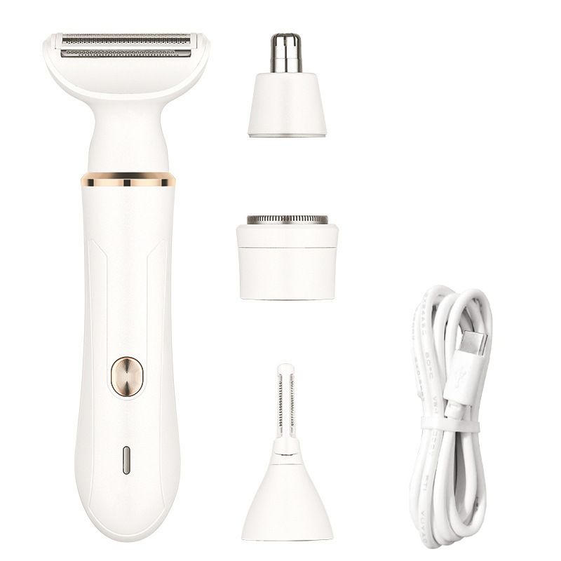 Surker 4-in-1 Electric Lady Shaver For Women, USB Rechargeable, Waterproof & Painless Hair Removal For Face, Legs, Bikini & Underarms_voghion.com