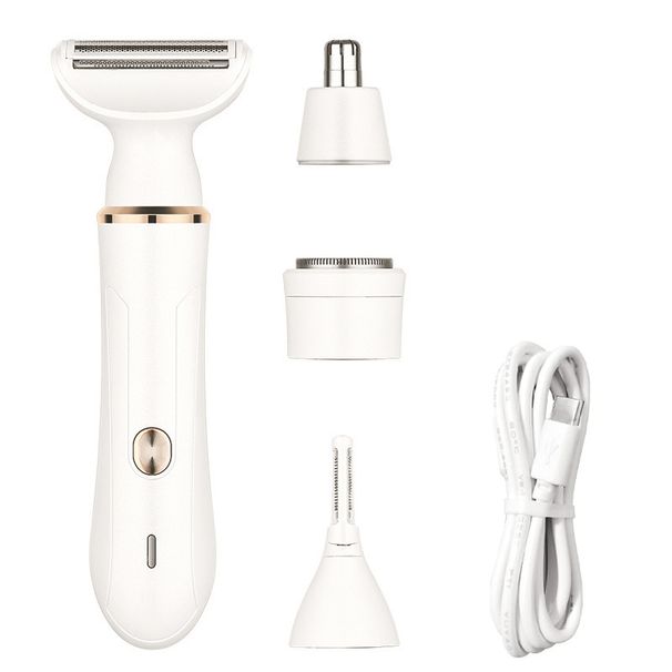 Surker 4-in-1 Electric Lady Shaver For Women, USB Rechargeable, Waterproof & Painless Hair Removal For Face, Legs, Bikini & Underarms_voghion.com