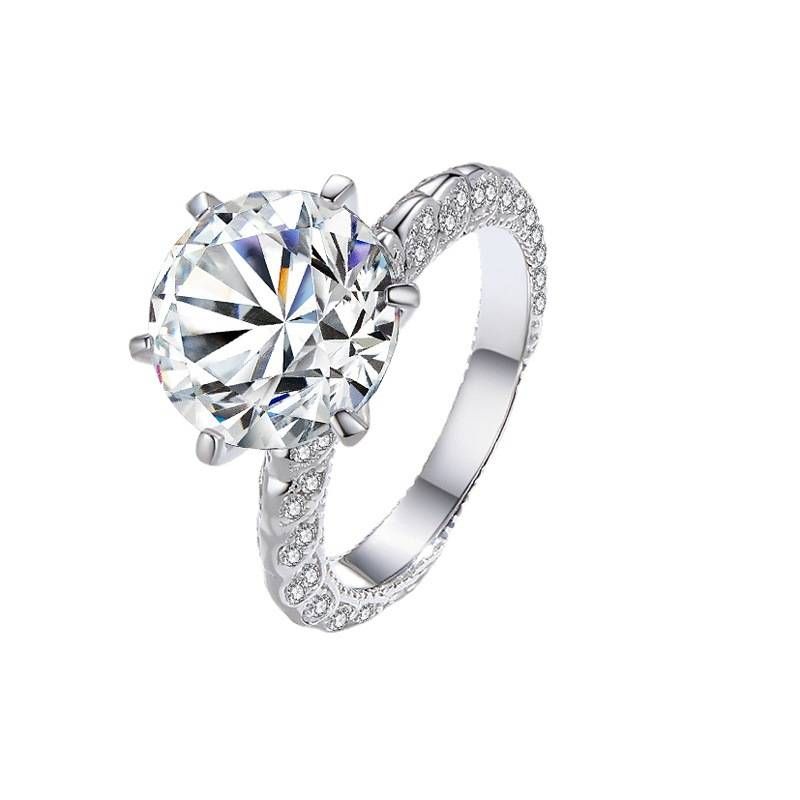 New S925 Silver Snake Bone Full Diamond Ring For Women Fashion Temperament 5ct Goddess Wedding Dress Moissanite Diamond Ring_voghion.com