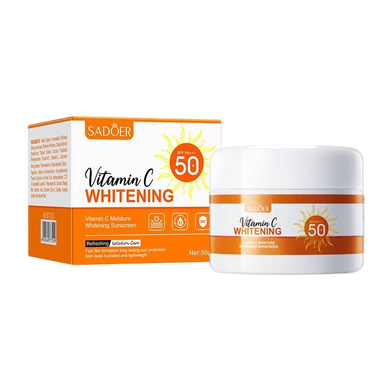 SADOER Vitamin C Sunscreen - Moisturizing, Whitening & UV Protection, SPF50 PA+++_voghion.com