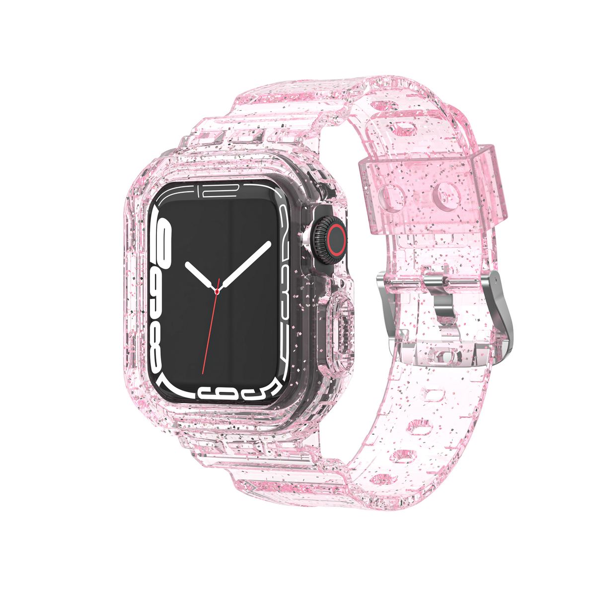 Correa de reloj Apple Watch compatible con la generación iwatch98765, TPU con purpurina glaciar, correa de reloj integrada de Apple, nuevo modelo_voghion.com