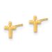 14K Polished Set Of Ball Post CZ Flowers And Cross 3 Pair Earrings Set_voghion.com