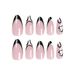 Maniküre im französischen Stil mit mandelförmigen Pflastern, fertige tragbare Nagelpflaster_voghion.com