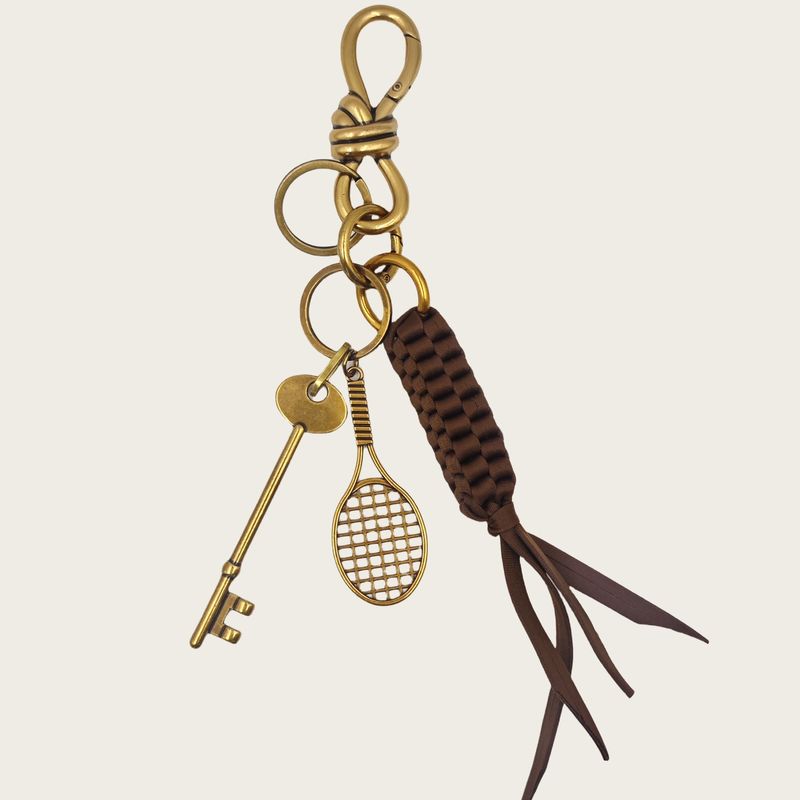 Handwoven Retro Ribbon Keychain – Boho Chic Multi-Strand Accessory For Bags, Keys & Backpacks | Vintage Alloy Charm With Artisan Knot Detailing_voghion.com