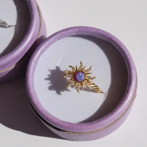 Collana con opale retrò e dopamina, ciondolo con micro zircone intarsiato in opale_voghion.com