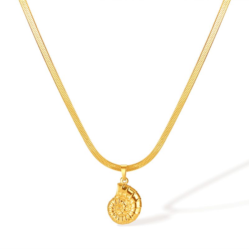 Grousshandel Bijouen Marine Style Beach Simple Style Conch 304 Edelstahl Anhänger Halskette_voghion.com