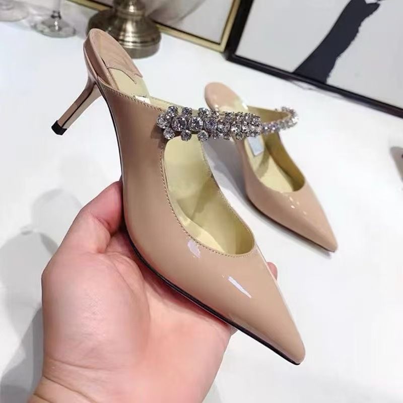 High-End-Sommeroberbekleidung mit Zehenkappe aus Lackleder, Halbschuhe mit flacher Sohle, spitze französische High Heels für Damen,_voghion.com