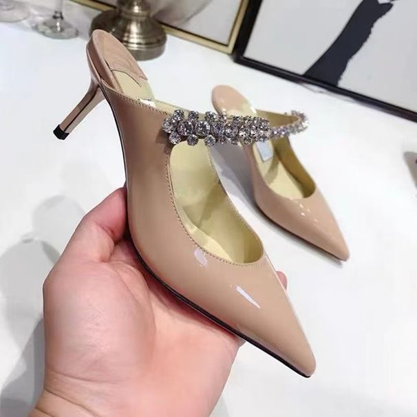High-End-Sommeroberbekleidung mit Zehenkappe aus Lackleder, Halbschuhe mit flacher Sohle, spitze französische High Heels für Damen,_voghion.com