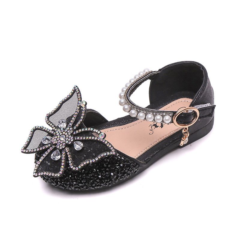 2025 frühling Kreuz Grenze Neue Bogen Perle Sandalen kinder der Einzelnen Schuhe Hohe Wert Prinzessin Schuhe Mädchen Kleine Leder Schuhe_voghion.com