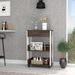 White And Dark Walnut 1-Drawer 2-Shelf Kitchen Cart With Caster_voghion.com