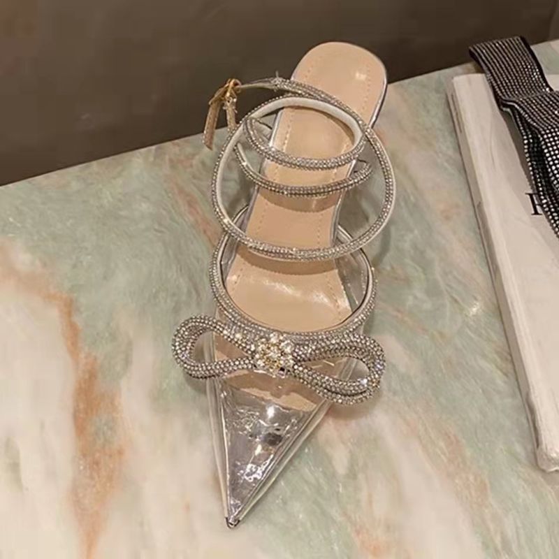 P9talon haut pour femmes, nouveau style de rue d'été 2022, nœud transparent, strass, talon aiguille, sac pointu, boucle d'orteil_voghion.com