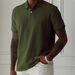 Men's Clothing Men's Solid Color Lapel Front Button Short Sleeved Shirt Casual Daily_voghion.com