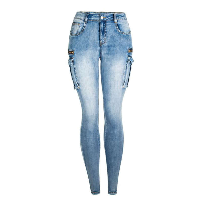 Damen-Jeans, schmale Hose, Multi-Bag-Hose_voghion.com