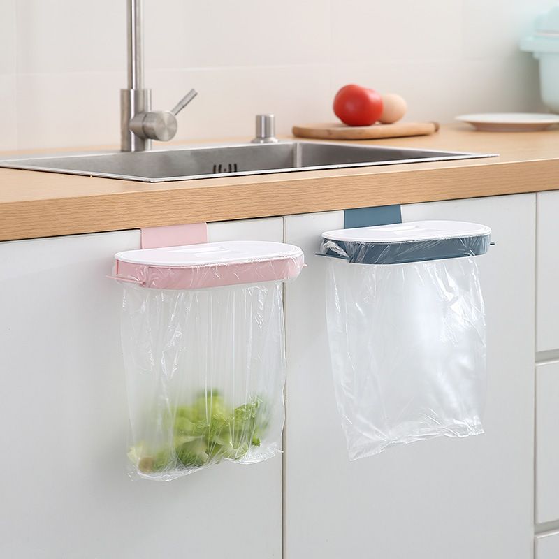 Household Kitchen Cabinet Garbage Bag Rack Wall Hanging Garbage Bag Storage Rack Garbage Storage Bracket Spot_voghion.com