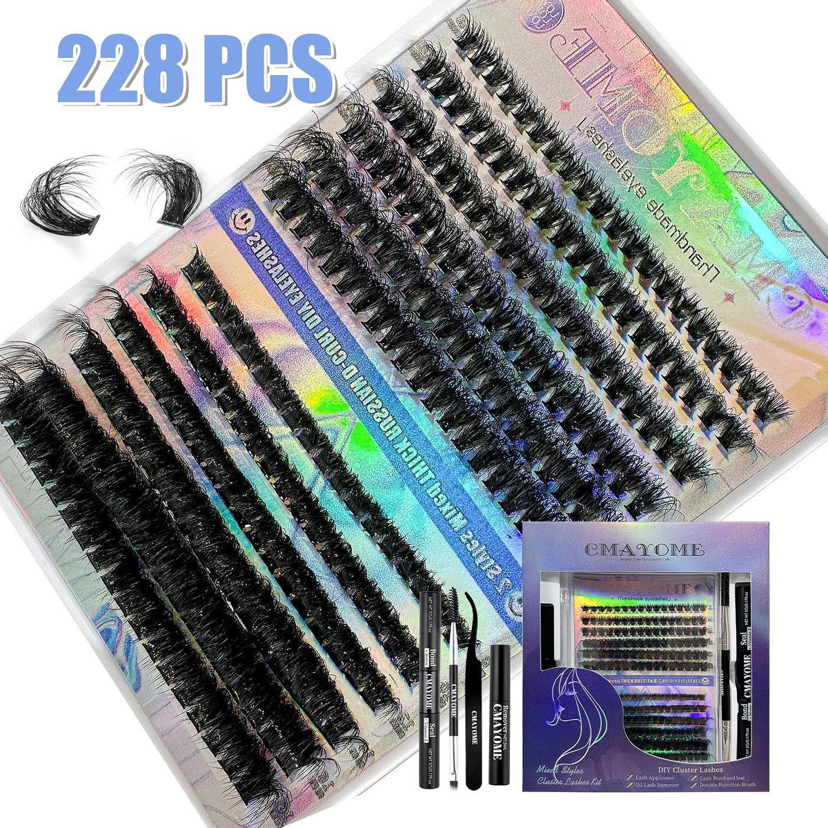 False Eyelashes Thick Single Cluster False Eyelashes Natural 30D40D Eyelashes DIY Segmented Eyelashes False Eyelashes Set_voghion.com