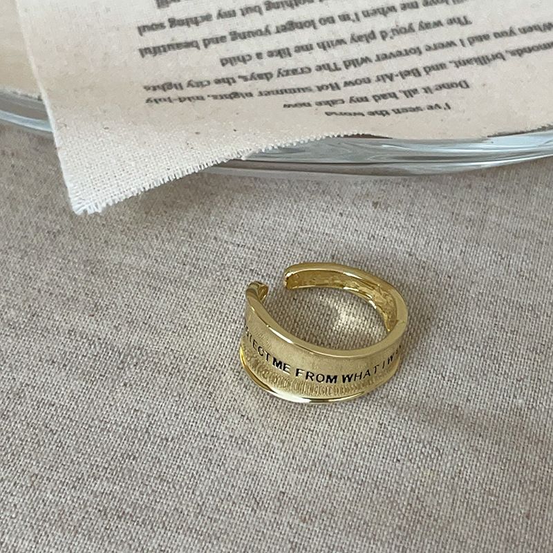 Exaggerated Geometric Letter Metal Open For Women Unique Fashion Versatile Ring_voghion.com