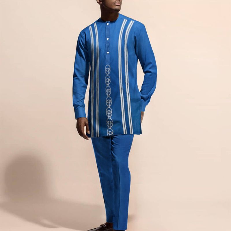 Pánský potištěný módní oblek v africkém etnickém stylu_voghion.com
