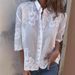 Abbigliamento da donna Camicia a maniche lunghe con ricamo retrò, da donna, autunno, casual, ampia, con colletto a polo e bottoni_voghion.com
